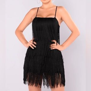 Black Fringe Mini Dress